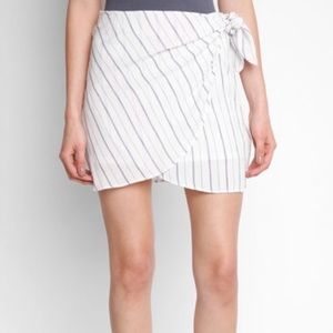 SAGE THE LABEL STRIPED WRAP MINI SKIRT NWOT